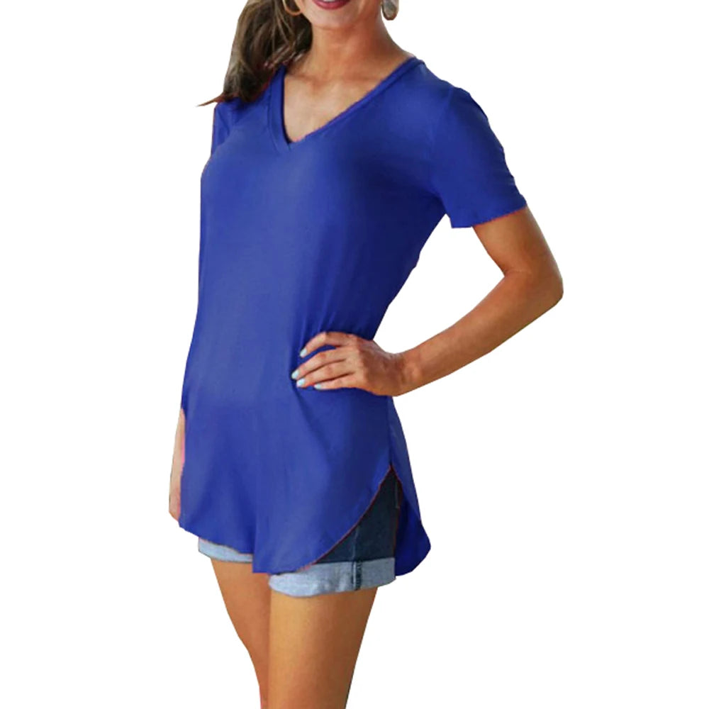 Women’s Loose V-Neck Blouse for Effortless Summer Style