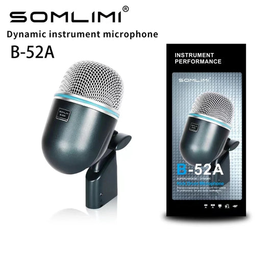 SOMLIMI B- 52A Dynamic Kick Drum Microphone for Deep Bass Capture & Recording