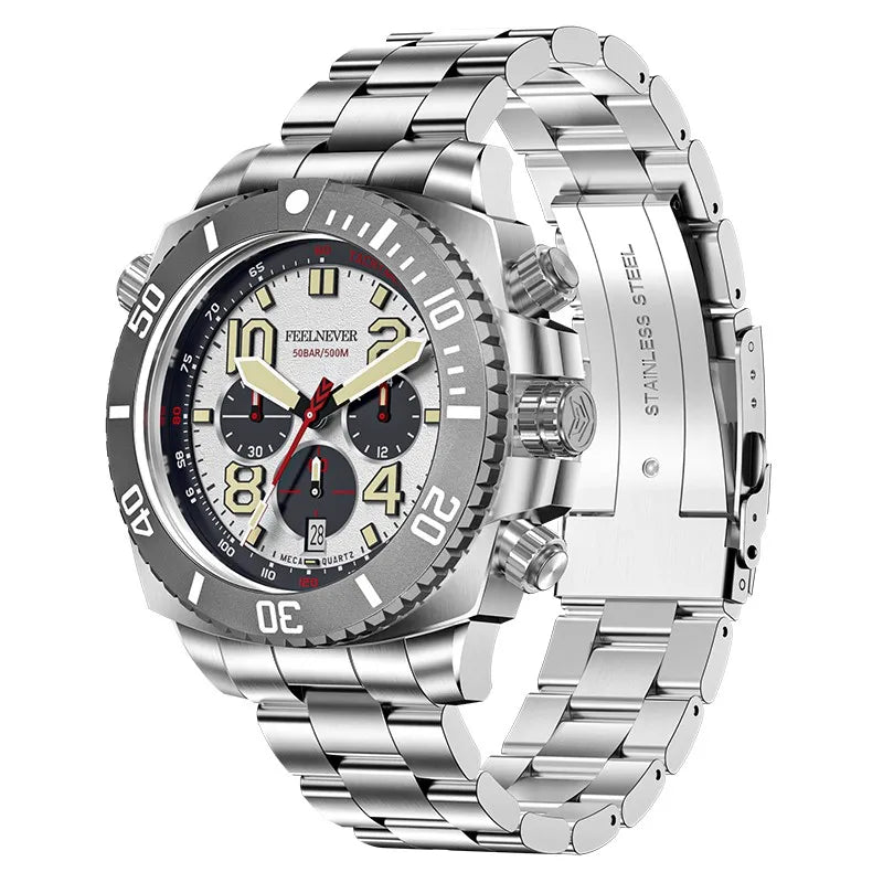 LIGE FeelNever Sport Luxury Quartz Watch for Men – Stainless Steel Everyday Timepiece