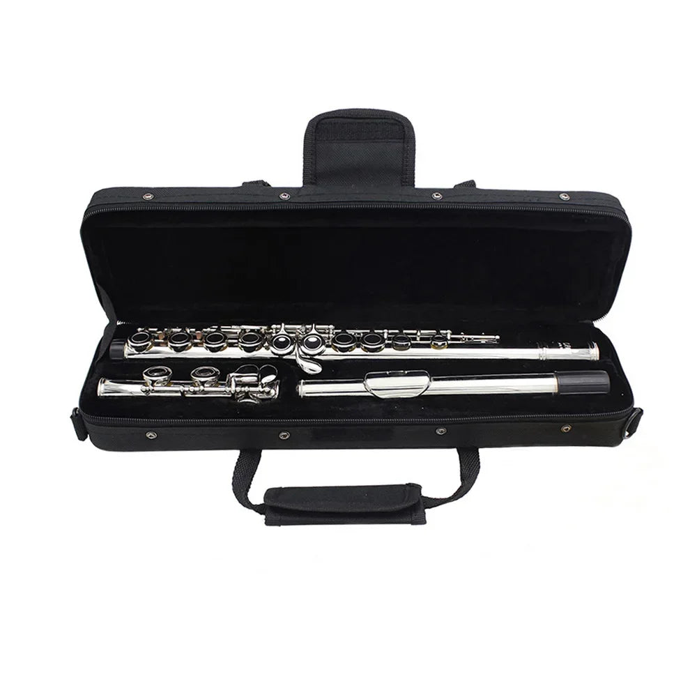 Slade Silver Concert Flute – 16-Key C-Tune Beginner Flute with Case & Cleaning Kit