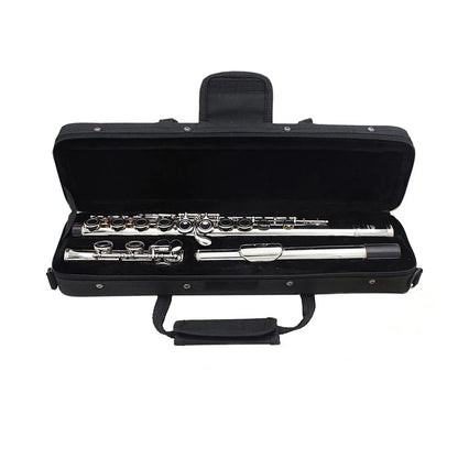 Slade Silver Concert Flute – 16-Key C-Tune Beginner Flute with Case & Cleaning Kit
