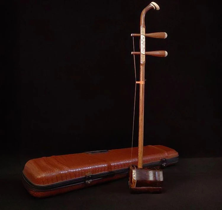 Rosewood Erhu – Traditional 2-String Chinese Violin Instrument Set for Beginners & Performers