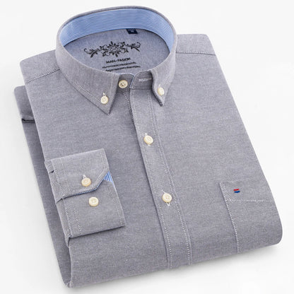 Men’s Long-Sleeve Oxford Button-Down Shirt