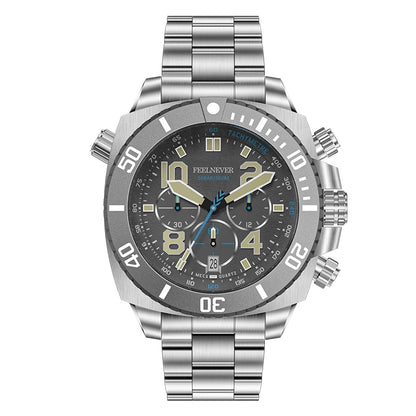 LIGE FeelNever FN1801 Men’s Luxury-Style Chronograph Dive Watch – Stainless Steel Sapphire Glass Edition