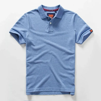 XMSFTD Men’s Oversized Cotton Polo Shirt for Streetwear & Smart Casual Styling