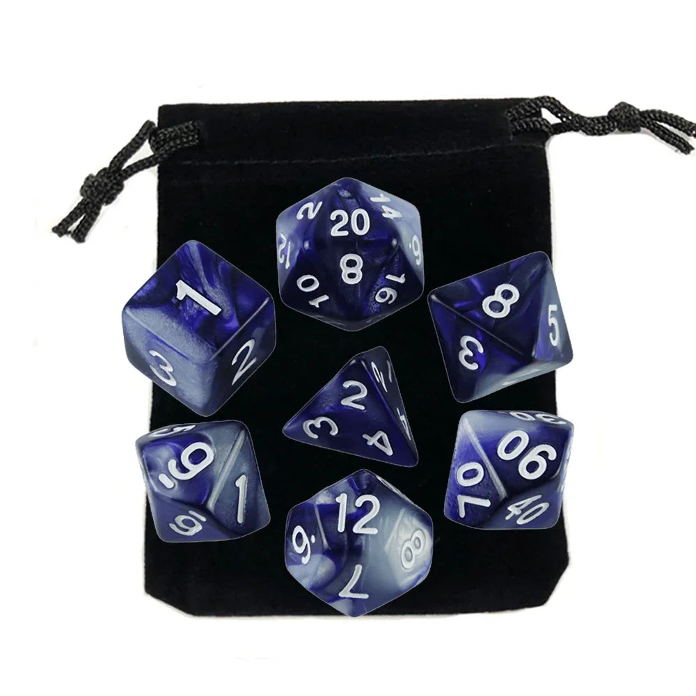7pcs Polyhedral RPG Game Dice with Bag