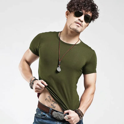 2025 Brand New Men's T-Shirt V-neck Short Sleeve