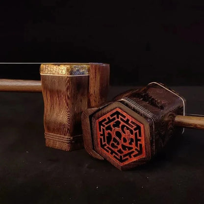 Rosewood Erhu – Traditional 2-String Chinese Violin Instrument Set for Beginners & Performers