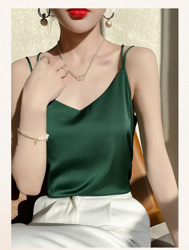 Women’s Silk V-Neck Camisole for Soft, Lightweight Luxury