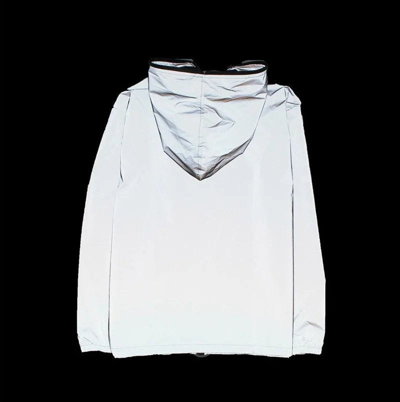 KK LUFAINA Full Reflective Hooded Jacket for Night Visibility & Streetwear Style