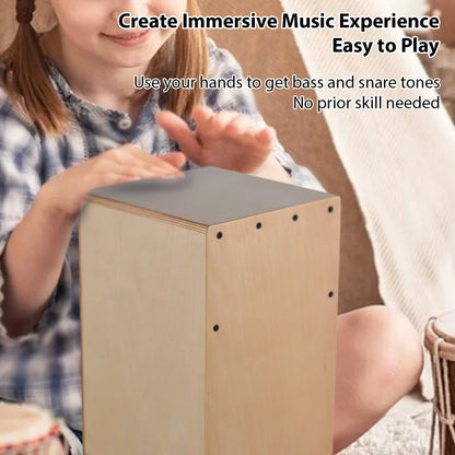 Birch Cajón Box Drum – Wooden Sitting Percussion Drum for Beginners & Travel Musicians