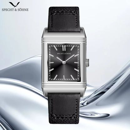 Specht & Sohne 24.4MM Elegant Square Dress Watch with Leather Strap – Minimal Luxury Style