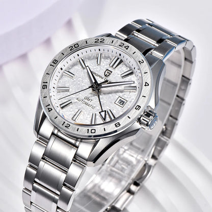 PAGANI DESIGN Automatic GMT Sports Watch – Bold Stainless Steel Luxury Timepiece