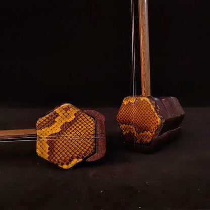 Rosewood Erhu – Traditional 2-String Chinese Violin Instrument Set for Beginners & Performers