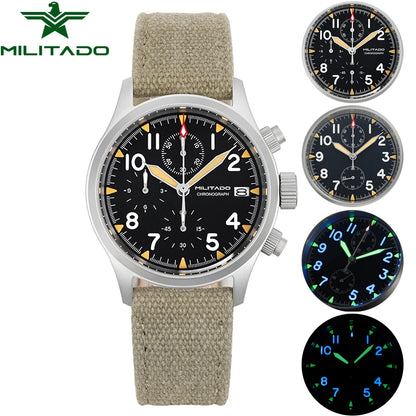 Militado VK61 VK67 Military Chronograph Watch for Men – Rugged Stainless Steel Sports Watch