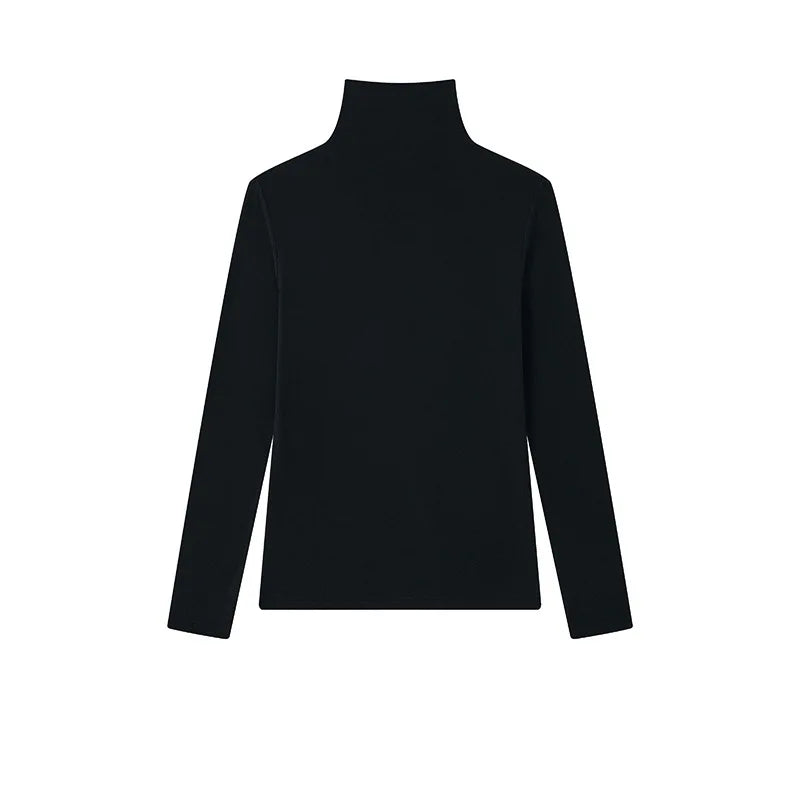 MOOIRUE APPAREL Women’s Silk-Wool High Neck Top for Soft, Breathable Layering