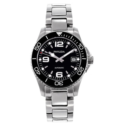 PHYLIDA Automatic Men’s Watch with Sapphire Crystal – 40mm Miyota Black Dial Edition