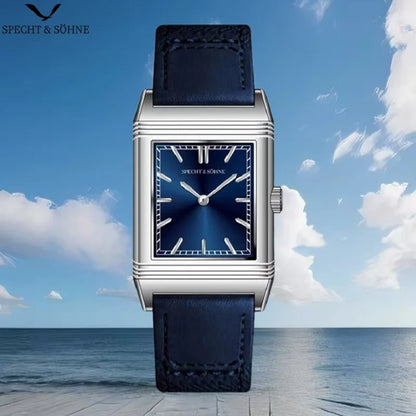 Specht & Sohne 24.4MM Elegant Square Dress Watch with Leather Strap – Minimal Luxury Style