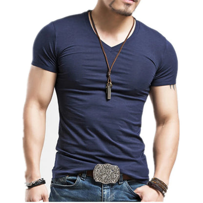 2026 MRMT Men’s V-Neck Fitness T-Shirt for Breathable Comfort and Fitted Style