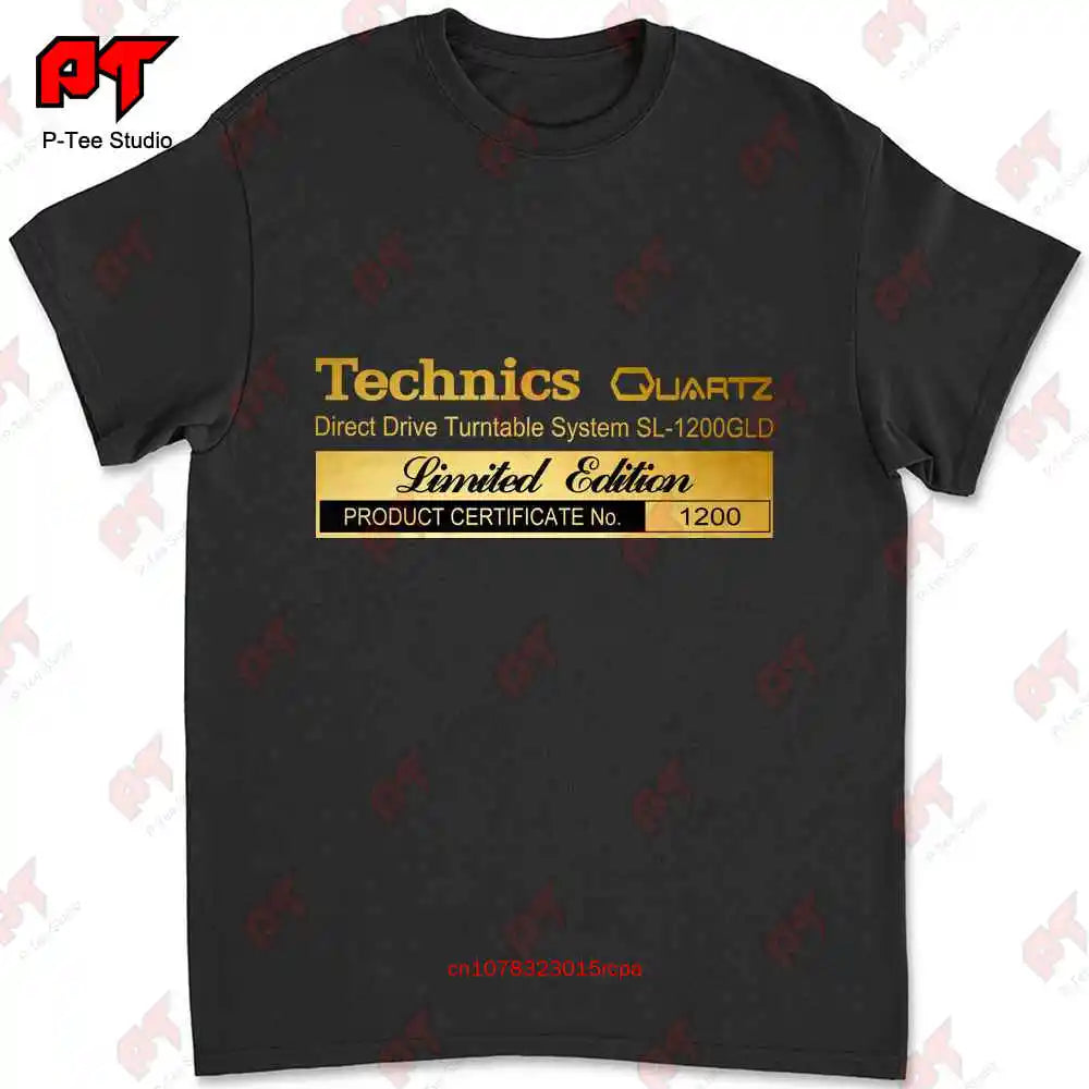 PEDRAZA Technics SL-1200 GLD Limited Edition Gold T-Shirt – Rare DJ Turntable Tribute Tee