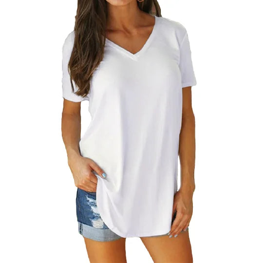 Women’s Loose V-Neck Blouse for Effortless Summer Style
