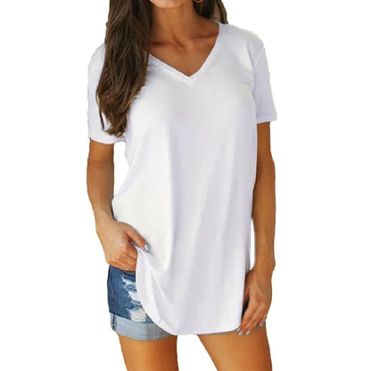 Women’s Loose V-Neck Blouse for Effortless Summer Style