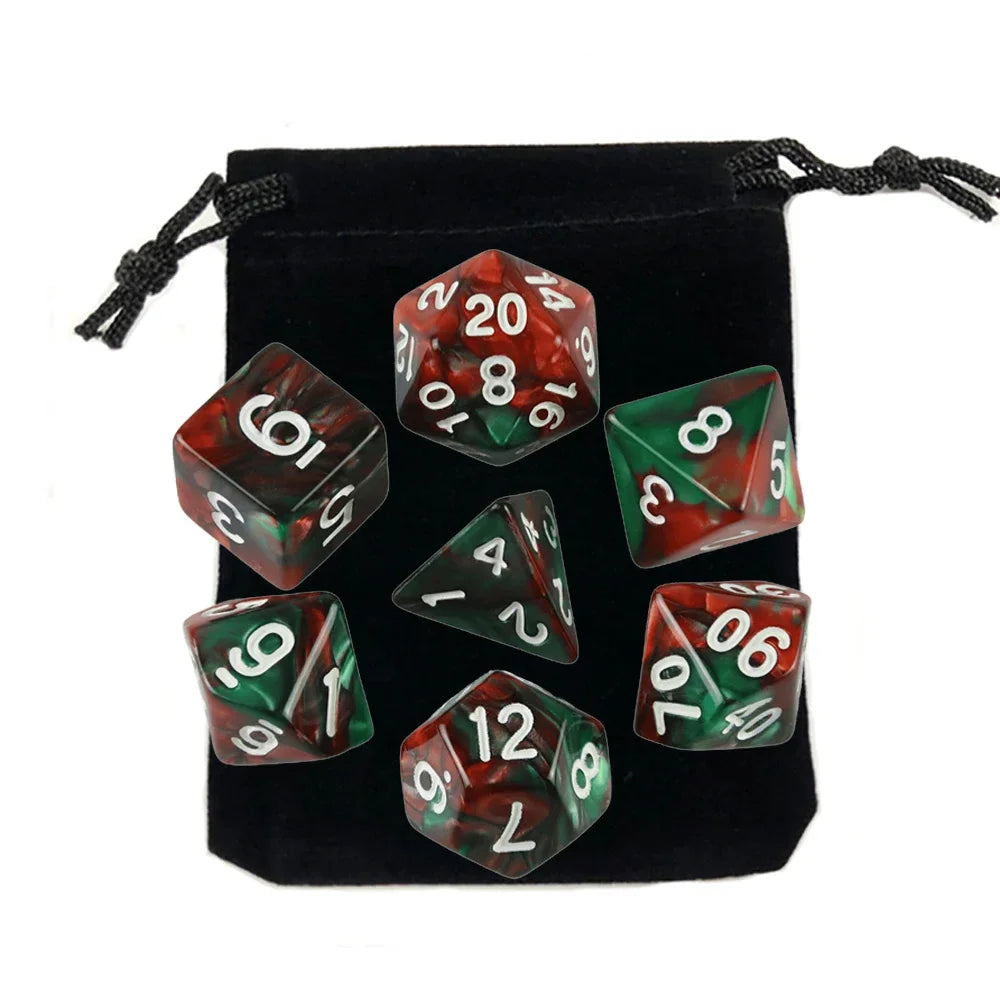 7pcs Polyhedral RPG Game Dice with Bag