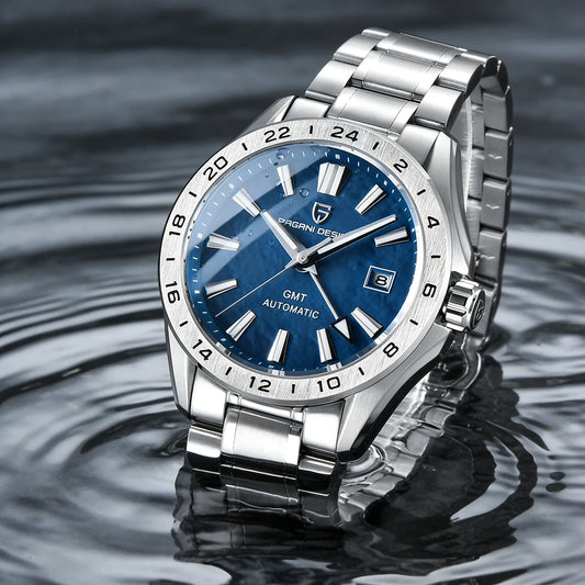 PAGANI DESIGN Automatic GMT Sports Watch – Bold Stainless Steel Luxury Timepiece