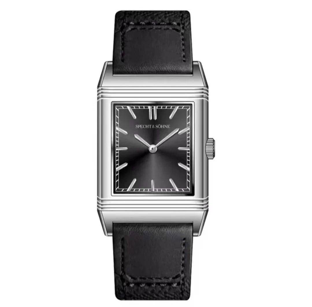 Specht & Sohne 24.4MM Elegant Square Dress Watch with Leather Strap – Minimal Luxury Style