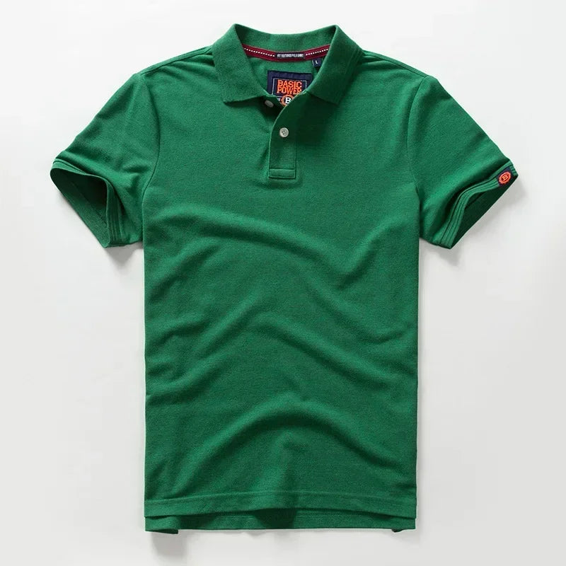 XMSFTD Men’s Oversized Cotton Polo Shirt for Streetwear & Smart Casual Styling