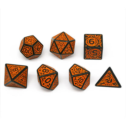 Polyhedral Rune Relief RPG Game 7Pcs Dice Set