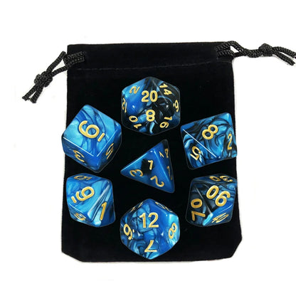 7pcs Polyhedral RPG Game Dice with Bag
