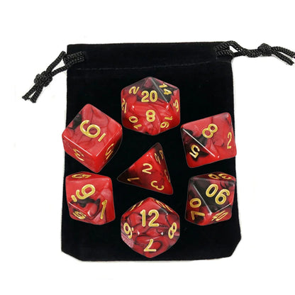 7pcs Polyhedral RPG Game Dice with Bag