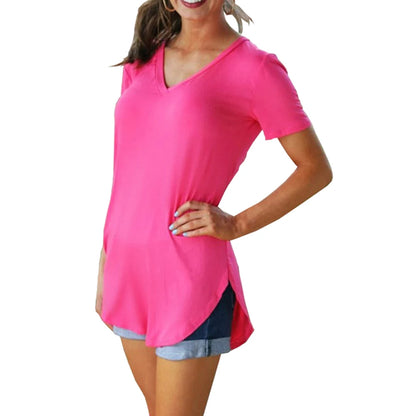 Women’s Loose V-Neck Blouse for Effortless Summer Style
