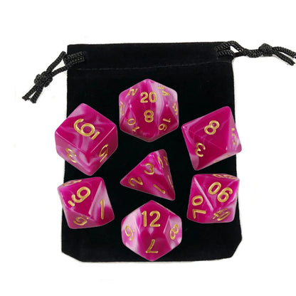 7pcs Polyhedral RPG Game Dice with Bag