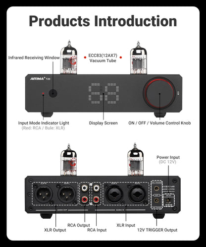 AIYIMA T20 Vacuum Tube Preamplifier  ECC83