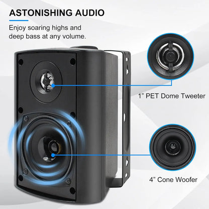Herdio 4'' Passive Indoor/Outdoor Speakers With 200W
