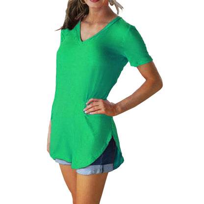 Women’s Loose V-Neck Blouse for Effortless Summer Style