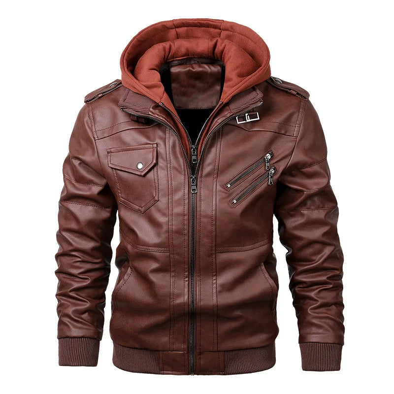 Men’s Vintage Motorcycle PU Leather Jacket