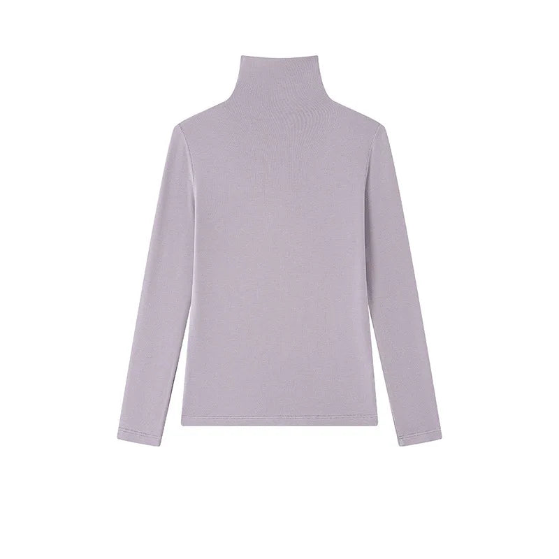 MOOIRUE APPAREL Women’s Silk-Wool High Neck Top for Soft, Breathable Layering