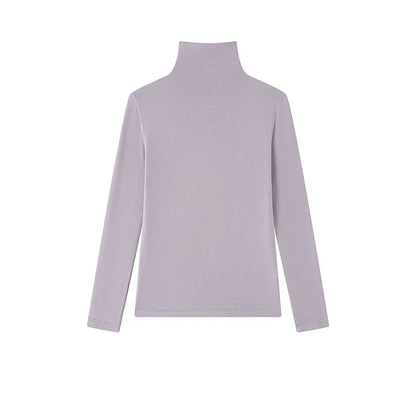 MOOIRUE APPAREL Women’s Silk-Wool High Neck Top for Soft, Breathable Layering