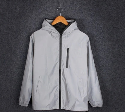 KK LUFAINA Full Reflective Hooded Jacket for Night Visibility & Streetwear Style