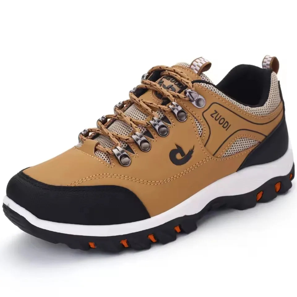 ZUODI Men's Casual Leather Sneakers – Lightweight Everyday Walking Shoes