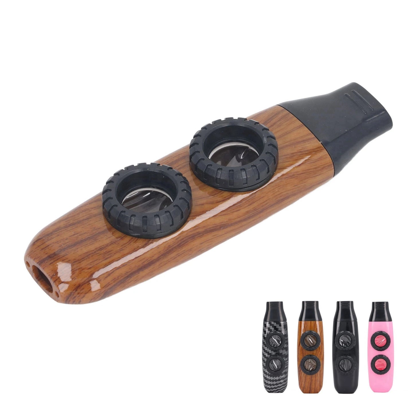 Dual-Hole Kazoo Flute – Adjustable Musical Wind Instrument with Diaphragm