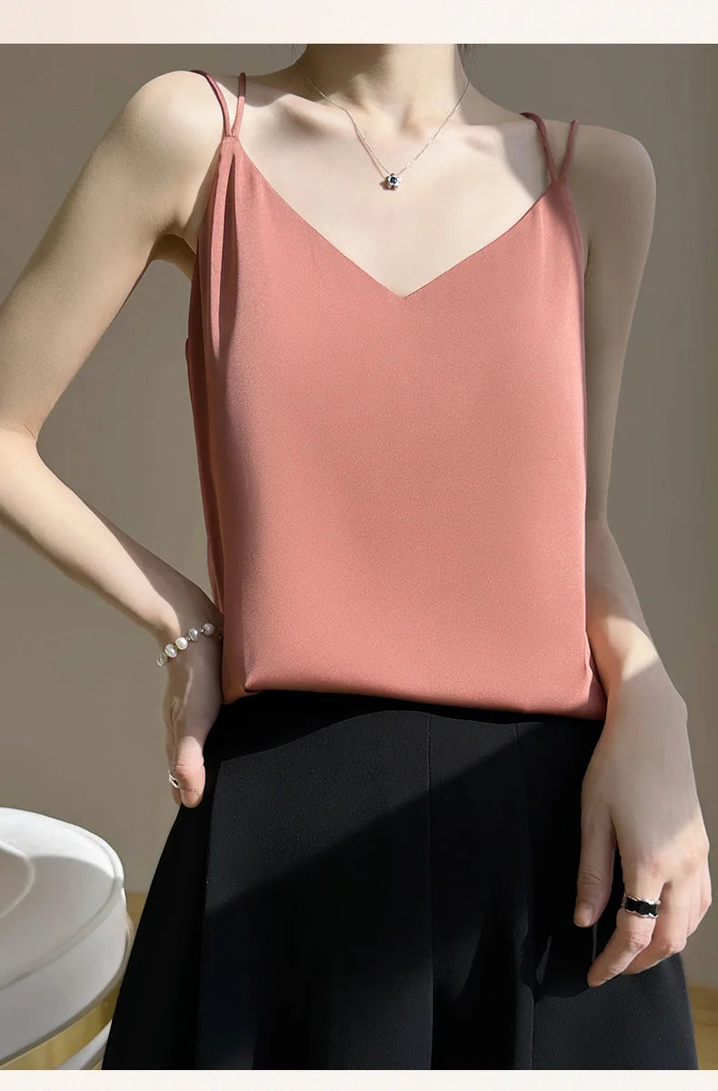 Women’s Silk V-Neck Camisole for Soft, Lightweight Luxury