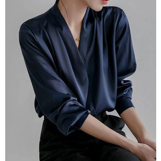 YIGUDAR Women’s Satin Blouse for Polished Everyday and Office Styling