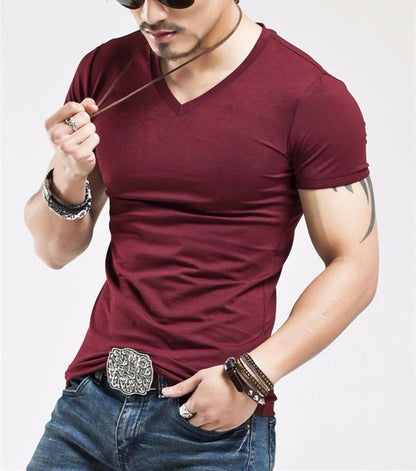 2026 MRMT Men’s V-Neck Fitness T-Shirt for Breathable Comfort and Fitted Style