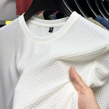 Men’s Cooling Mesh Ice Silk T-Shirt for Breathable Summer Performance