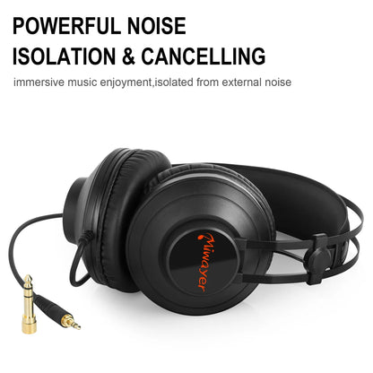 Studio Monitor Wired Over Ear Audio Recording Monitor Headset