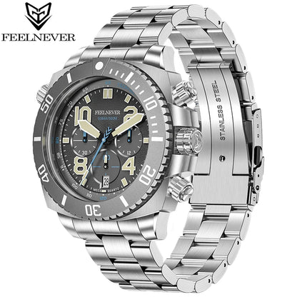 LIGE FeelNever Sport Luxury Quartz Watch for Men – Stainless Steel Everyday Timepiece